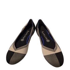 Rothy's Black and Cream Flats
